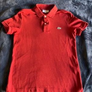 Men’s red LACOSTE polo